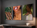 Artwork from Black Women Art Set of 9 by Haus of Prints, blending floral elements with Afrocentric themes.