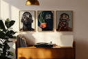 Black Women Art Set of 9 by Haus of Prints, featuring a unique blend of culture and artistic expression in digital form.