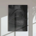 Close-up of a black and white artistic depiction of lips, part of the Haus of Prints collection.