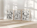 Black and White Toys Set of 3 Posters showcasing modern artistic expression for modern home decor.