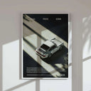 Classic Porsche 911 Wall Art Print beautifully framed, showcasing the car in a chic and modern setting.