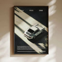 Classic Porsche 911 Wall Art Print showing an iconic car from an aerial perspective with dramatic lighting.