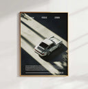 Classic Porsche 911 Wall Art Print captured with minimalist design elements, perfect for contemporary decor.