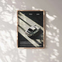 Classic Porsche 911 Wall Art Print featuring an elegant overview of the car with captivating play of light.