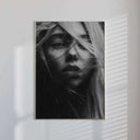 Close-up of an elegant leopard in a Fashion Home Decor Poster, capturing fierce beauty in black and white.