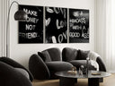 Fashion Quote Wall Art Set of 3 with striking quotes designed to elevate modern spaces and express personality.
