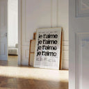 Close-up of the French Quote Art Print with striking black text, perfect for stylish wall decor.