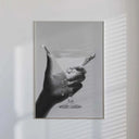 Print of stylish legs posed on a disco ball, creating a glamorous vibe for any room.