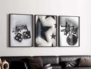 HYPEBEAST Designer Poster Set of 3 with digital artworks, ideal for enhancing any living room or gallery wall.