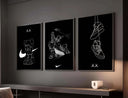 HYPEBEAST Sneaker Poster Set of 3 featuring dynamic sneaker illustrations on a black background.