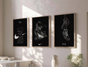 HYPEBEAST Sneaker Poster with a unique sneaker silhouette design in minimalist lines and black backdrop.