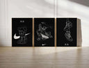 HYPEBEAST Sneaker Poster Set of 3 with sneaker graphics and vibrant streetwear culture elements.