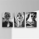 High Fashion Wall Art Set of 3 by Haus of Prints featuring chic designs in black and white perfect for stylish decor.