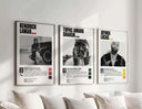Hip Hop Album Cover Poster Set of 3 arranged creatively on wall for a vibrant decor touch.