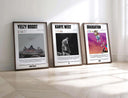 Vibrant Hip Hop Wall Art Prints Set of 3 with dynamic designs celebrating hip-hop art.