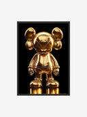 Hypebeast Gold Posters Set of 3 featuring striking golden KAWS designs against a black background.