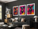 Third piece from the Hypebeast Graffiti Wall Art Set with dynamic color splashes and urban fashion elements.