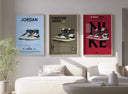 A digital poster of popular sneakers from the Hypebeast collection, blending art with sneaker culture.