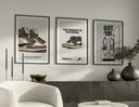 Hypebeast Sneaker Room Decor Set featuring modern sneaker posters for trendy wall art solutions.
