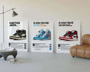 Hypebeast Sneakerhead Poster Set of 3 featuring vibrant sneaker art prints, perfect for wall decor.