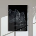 Detailed view of sneakers in Hypebeast Sneakerhead Wall Art, emphasizing glossy textures and street culture vibe.