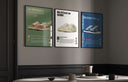 Hypebeast Streetwear Wall Art Set of 3 featuring sneaker art printable posters in a modern dining room, digital prints download by Haus of Prints.