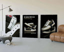 Hypebeast Urban Sneaker Poster Set of 3 showcasing a detailed sneaker close-up with unique design elements.