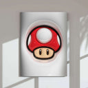 Hypebeast Wall Art focusing on a playful red mushroom design, perfect for a modern space.