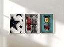 Hypebeast art displaying a black bear figure in front of a vibrant green background, perfect for contemporary spaces.