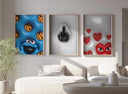 Luxury 3D Art Prints Set of 12 featuring bold streetwear digital wall art framed in modern living room decor — Haus of Prints.