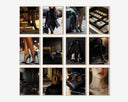 Chic arrangement of 12 luxurious fashion posters, emphasizing high heels and classic fashion elements.