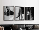 Stylish display of 12 luxury fashion posters, highlighting elegant accessories and chic poses.