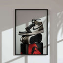 Luxury sneakers poster art featuring detailed texture and colors for contemporary decor.