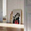 Digital wall art of high-top sneakers against a minimalist background, emphasizing luxury.