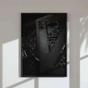 A luxurious set of three wall art cards displayed together, depicting the Queen, dice, and King of Spades.