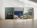Luxury Seascape Travel Poster Set of 3 featuring coastal scenes in framed digital wall art for modern home decor — Haus of Prints.