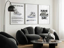 Gallery view of luxe sneaker art print showcasing artistry in a chic interior design.