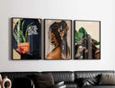 Artwork showcasing an individual holding a plant with "Mental Health Matters" text, promoting wellness and identity.