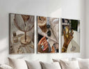 Cozy and chic melanin wall art displaying a warm coffee scene, perfect for home décor.