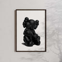 Abstract art view of Minimal Hypebeast Prints Set of 3 with KAWS designs, enhancing modern home aesthetics.