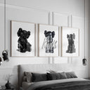 Vibrant display of KAWS-inspired Minimal Hypebeast prints, ideal for creating a chic gallery wall in any setting.