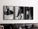 Collection of chic wall art highlighting timeless fashion pieces and elegant accessories.