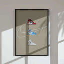 Artistic rendition of Nike Hypebeast Sneakers featuring vibrant graphics and trendy sneaker styles.