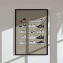 Vibrant poster of Nike sneakers showcasing various styles and designs in an eye-catching arrangement.