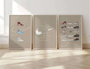 Artistic portrayal of Nike Hypebeast Sneakers with an array of vibrant sneaker illustrations.