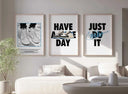 Second piece from Nike Sneaker Wall Art Set of 3 showcasing stylish sneaker graphics.