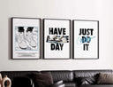 Nike Sneaker Wall Art Set of 3 featuring large typography with urban sneaker designs.