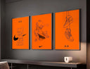 Orange Hypebeast Poster Set of 3 featuring modern art with playful characters and sneakers design by Haus of Prints.