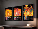 POKEMON Printable Poster Set of 3 featuring vibrant designs of Charizard, Charmeleon, and Charmander in fiery colors.