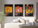 POKEMON Printable Poster Set showcasing colorful artwork of Charmander, Charmeleon, and Charizard, perfect for décor.